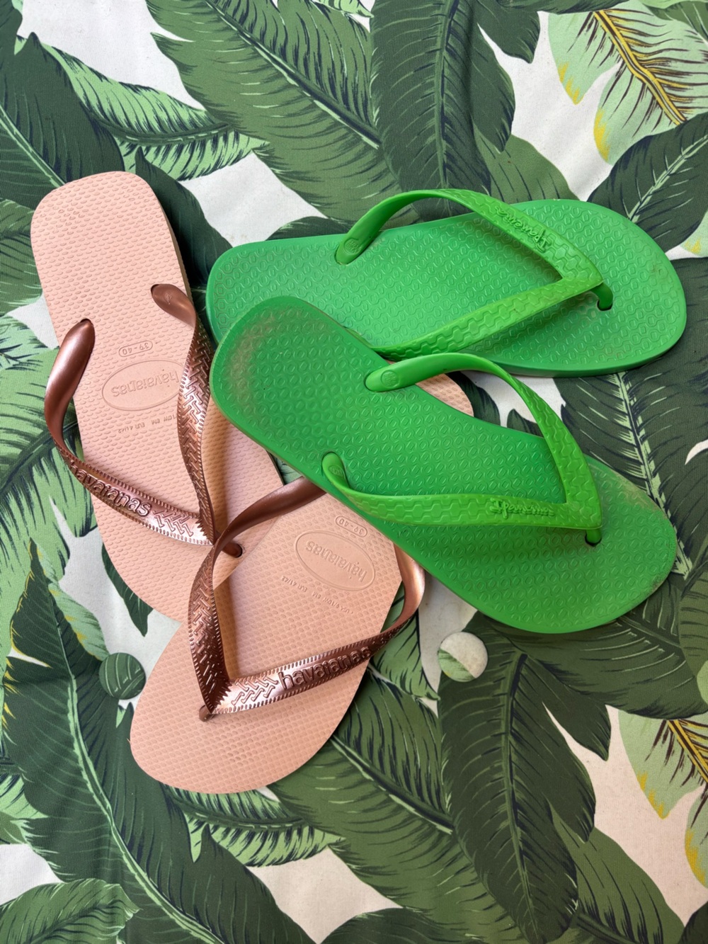 Havaianas & Ipanema Flip Flop Bundle -  Rose Gold & Bright Green Duo